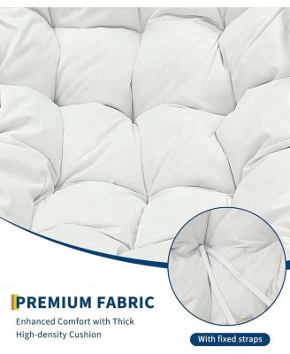 Rocking Egg Chair with Extra-Thick Cushions, Heavy-Duty 450 lb Capacity Steel Frame and Hand-Woven PE Wicker for Indoor Outdoor