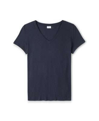 Women's Relaxed V-Neck Linen Blend T-Shirt