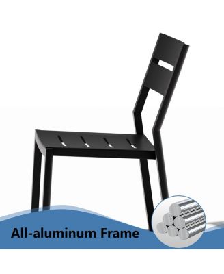 Outdoor Patio All-Weather Dining Chairs Set Aluminum Stackable Chairs