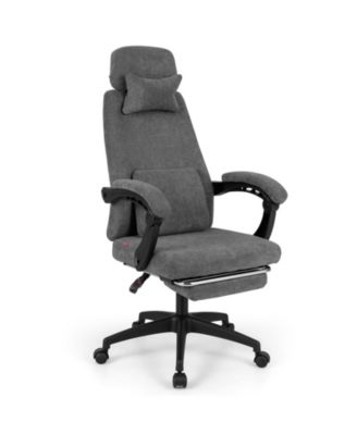 Chenille Reclining Office Chair with Upholstered Computer Desk Seat