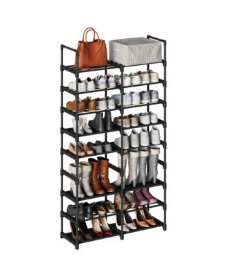 10 Tier Shoe Rack with Adjustable Fabric Shelves, Metal Frame, Slim Storage for Entryway and Bedroom