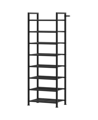Metal Shoe Rack with Adjustable Flat or Tilt Shelves, Space Saving Shoe Storage Organizer for Entryway, Closet or Bedroom