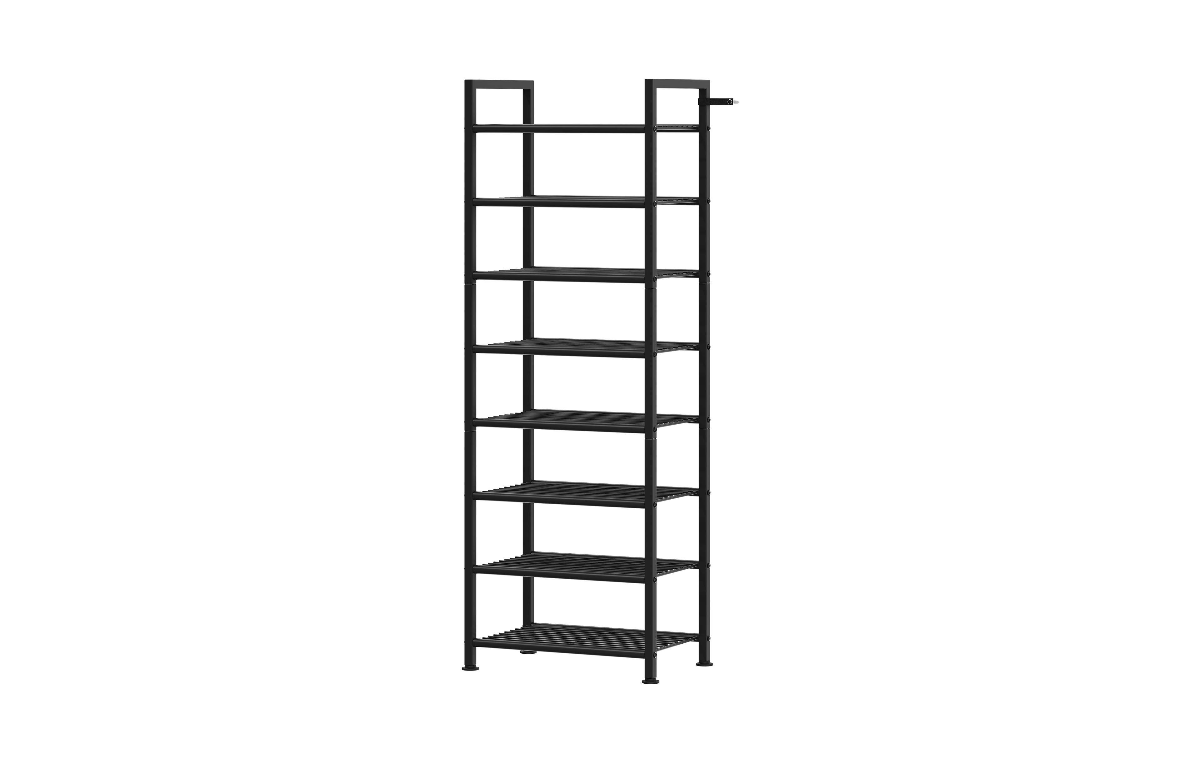Homfan Metal Shoe Rack with Adjustable Flat or Tilt Shelves, Space Saving Shoe Storage Organizer for Entryway