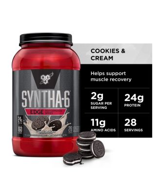 SYNTHA-6 Edge Protein Powder, with Hydrolyzed Whey, Micellar Casein, Milk Protein Isolate, Low Sugar, 24g Protein, Cookies N Cream, 28 Servings