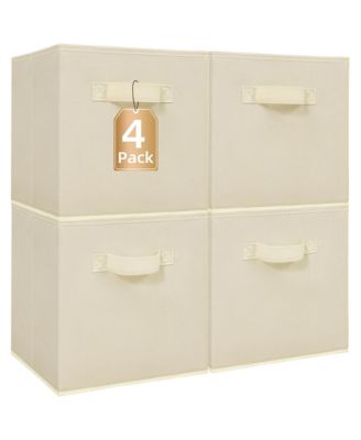4 Pack Cubes Collapsible Bins Fabric Foldable Organization Closet Shelves Offices Toys