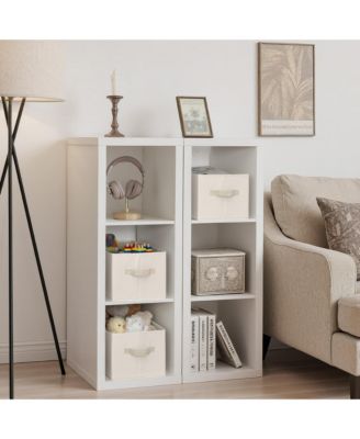 3 Piece Fabric Closet Organizer Storage Bin Foldable Shelf Basket