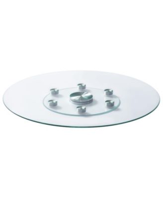 30 in Tempered Glass Lazy Susan with 360-degree Rotation for Dining and Gatherings