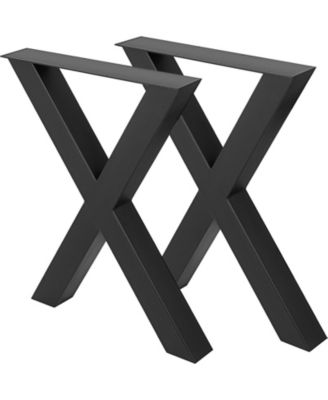Steel Table Legs Set of 2, 28" Height, 30" Wide, Heavy Duty X Frame