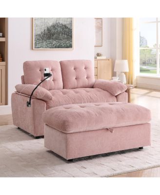 Reclining Sofa with Ottoman and USB