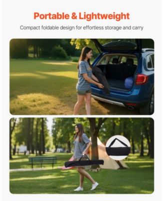 Portable Folding Camping Table Roll Up Adjustable Height 47.2in Wide for BBQ and Picnic
