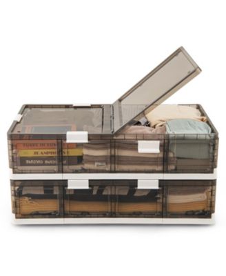 2-Pack Under-Bed Rolling Storage Containers with 44 lbs Capacity and Folding Design