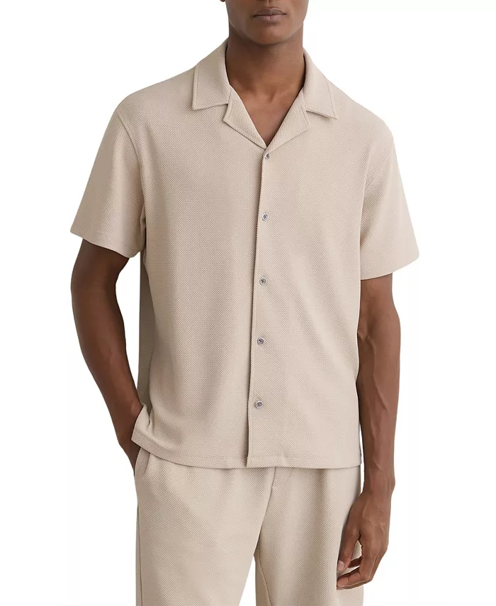 Men's Cedric Textured Cuban-Collar Shirt - thumbnail 9