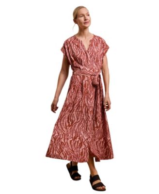 green emerald velvet dress Stretch Cotton Poplin Strapless Printed Midi Dress | Fit and Flare main image 1