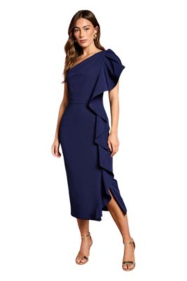 Women's One Shoulder Pencil Midi Dress