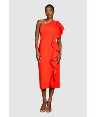 Women's One Shoulder Pencil Midi Dress