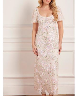 Women's Dream Garland Puff Sleeve Ankle Gown