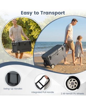 52-Quart Portable Hard Cooler with 6-Day Ice Retention, Heavy-Duty Wheels and Extended Handle