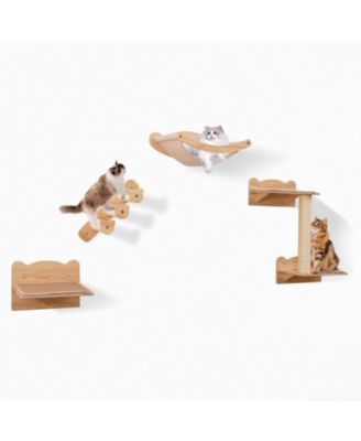 Cat Wall Furniture Set of 4 with Hammock and Perch