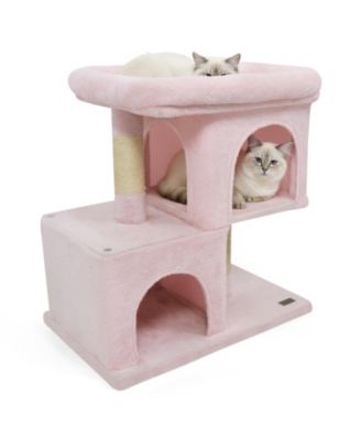 Cat Tree 24 inch Space-Saving with Perch and 2 Condos