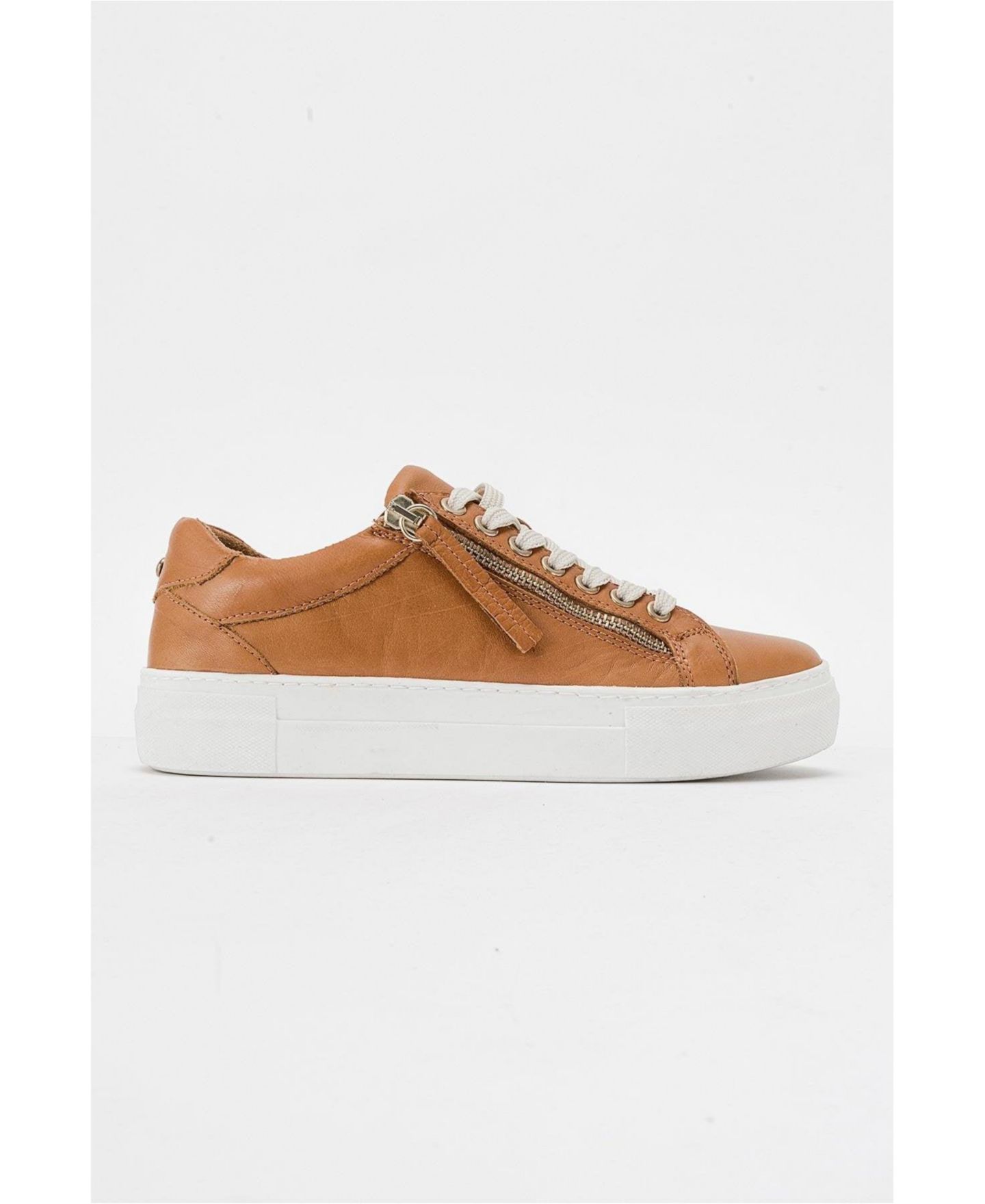 Женские кроссовки Forever & Always Shoes Beryl Leather Zip, цвет: Коньячный коричневый кожаный — фото 2