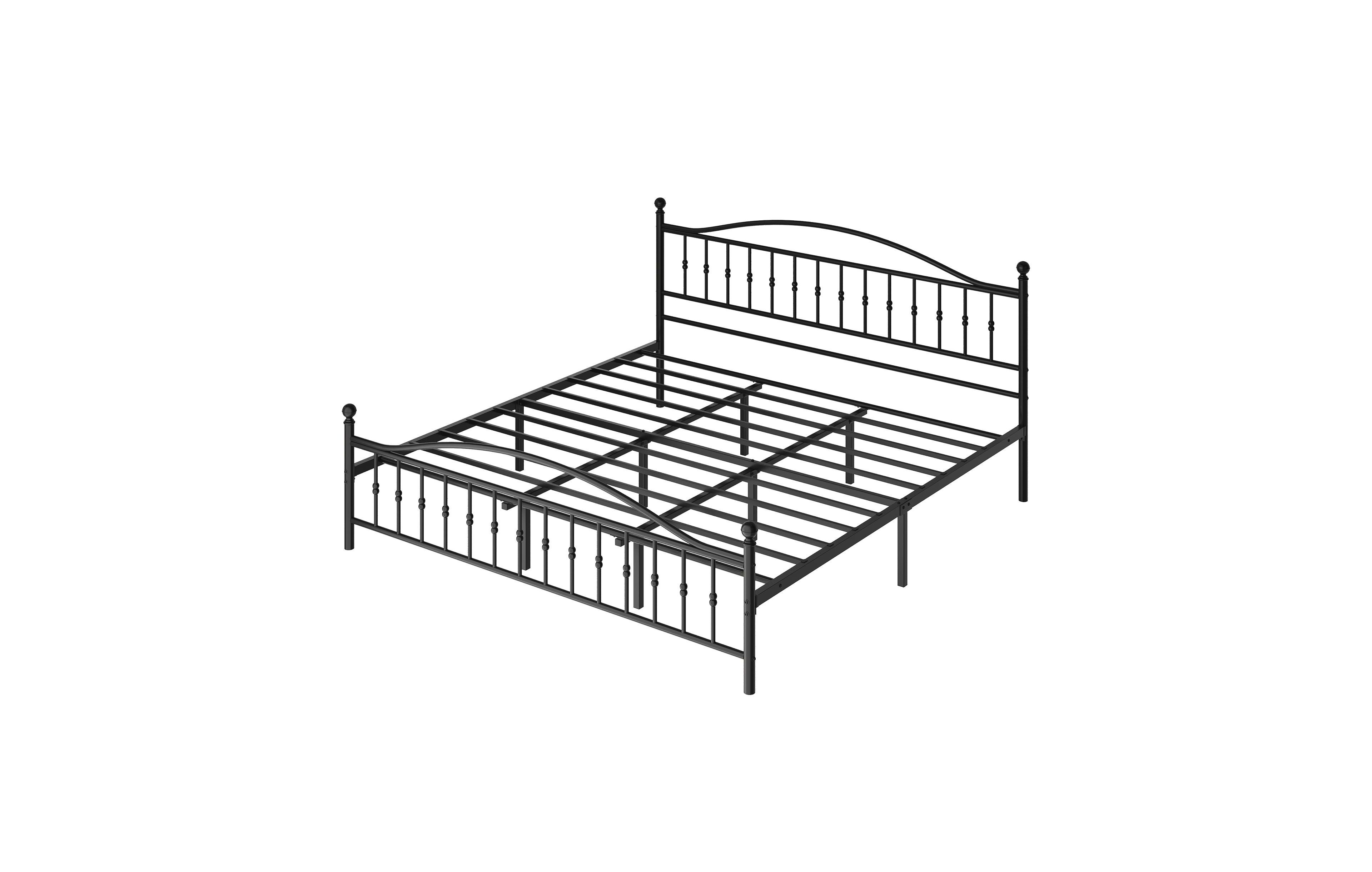Homfan Sturdy Metal Platform Bed Frame with Headboard