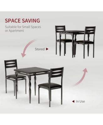 3-Piece Dining Table Set for 2 with Spiral Legs, for Small Kitchens and Apartments