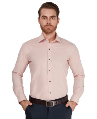 Men's Geometric Pattern Spread-Collar Dress Shirt