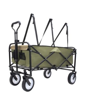 360lbs Collapsible Storage Wagon Utility Carts with Strapping System, 3-Piece Liner