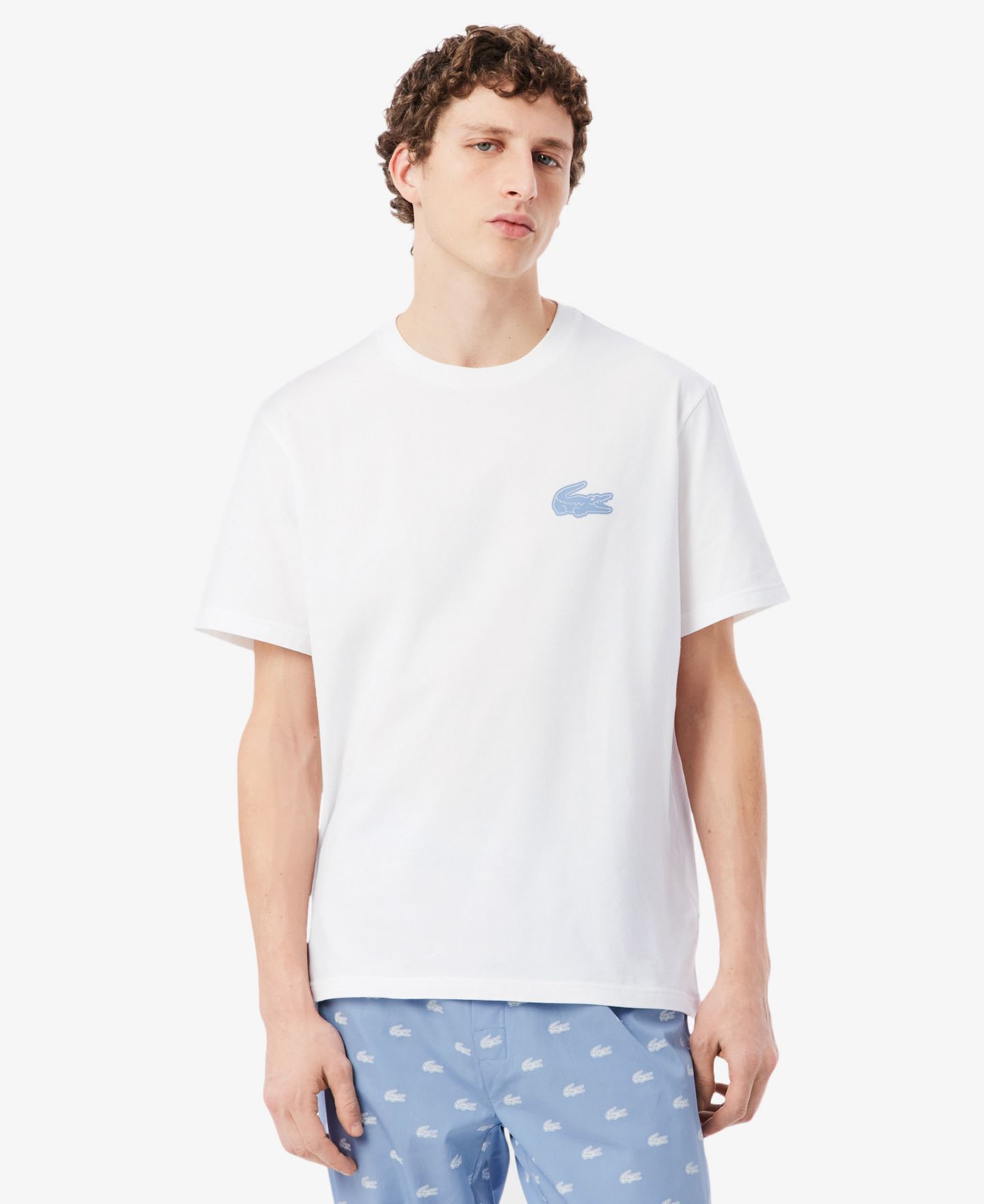 Пижамный комплект для мужчин, короткий рукав, 2 предмета — Lacoste, цвет: Белый — фото 3