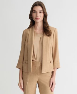 Women's Cuffed 3/4-Sleeve Shawl-Collar Blazer