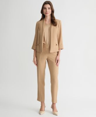 Women's Cuffed 3/4-Sleeve Shawl-Collar Blazer