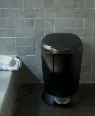 6 Liter Plastic Round Step Bathroom Trash Can with Soft-Close Lid