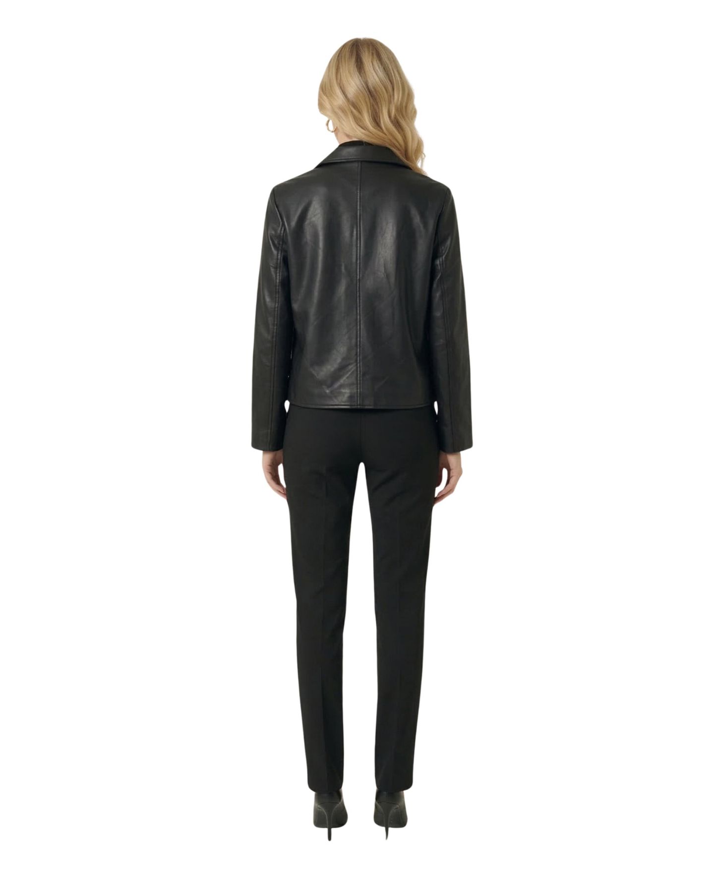 Женская куртка Modenaire Leather Button-Front Collared — фото 2