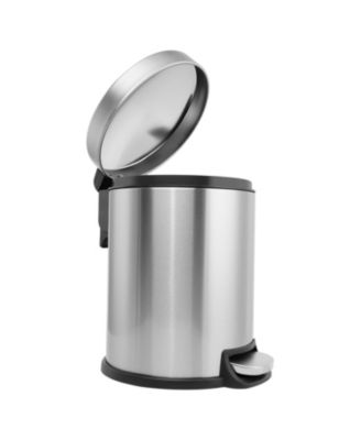 5 Liter / 1.3 Gallon Stainless Steel Step Trash Can with Soft Close Lid for Bathroom, Office, Kitchen, Bedroom