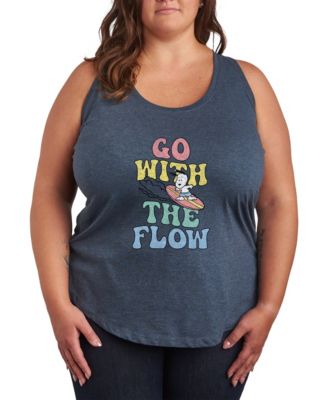 Plus Size Peanuts Go with the Flow Racerback Graphic Tank Top