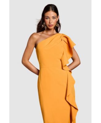 Women's One Shoulder Pencil Midi Dress