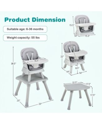 Baby 8-in-1 Convertible High Chair with Removable Tray