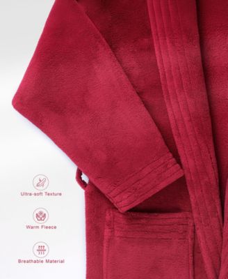 Unisex Luxury Hotel Spa Warm Shawl Collar Soft Plush Fleece Bath Robe