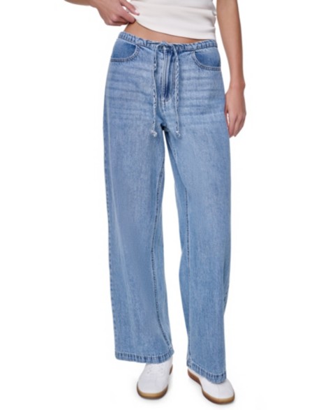 Женские DKNY Jeans Petite Mid-Rise Drawstring Relaxed Fit Jeans