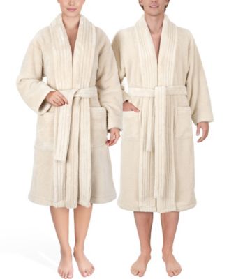Unisex Luxury Hotel Spa Warm Shawl Collar Soft Plush Fleece Bath Robe