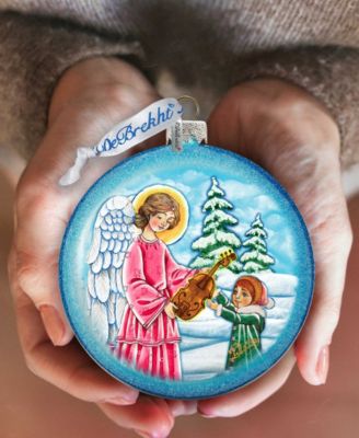 Guardian of Music Angel Glass Ornament