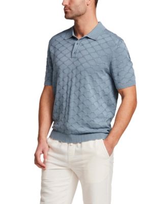 Men's Short-Sleeve Diamond Polo Sweater
