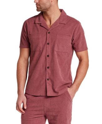 Men's Regular-Fit Button-Down Corduroy Camp Shirt