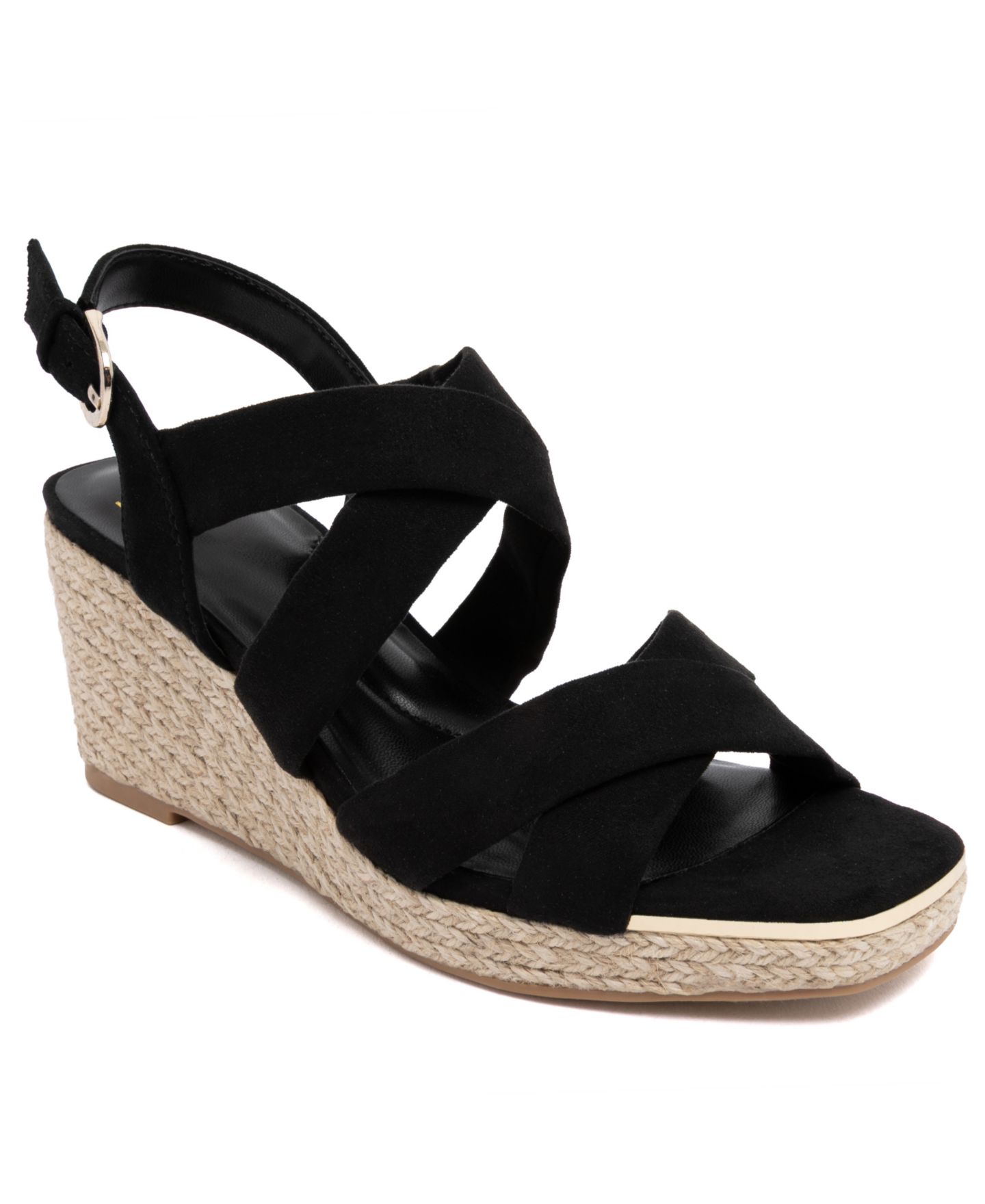 Женские сандалии Jones New York Harila Strappy Espadrille Wedge, цвет: Чёрный — фото 1