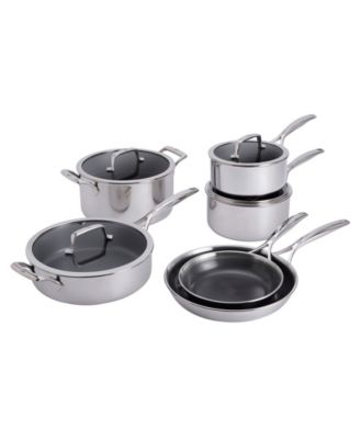 Peak Stainless Steel 10-Pc. Dual Performance Ceramic Cookware Set