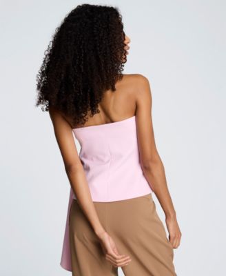 Kenneth Cole Women's Sleeveless Draped Front Bustier Crop Top - Macy's