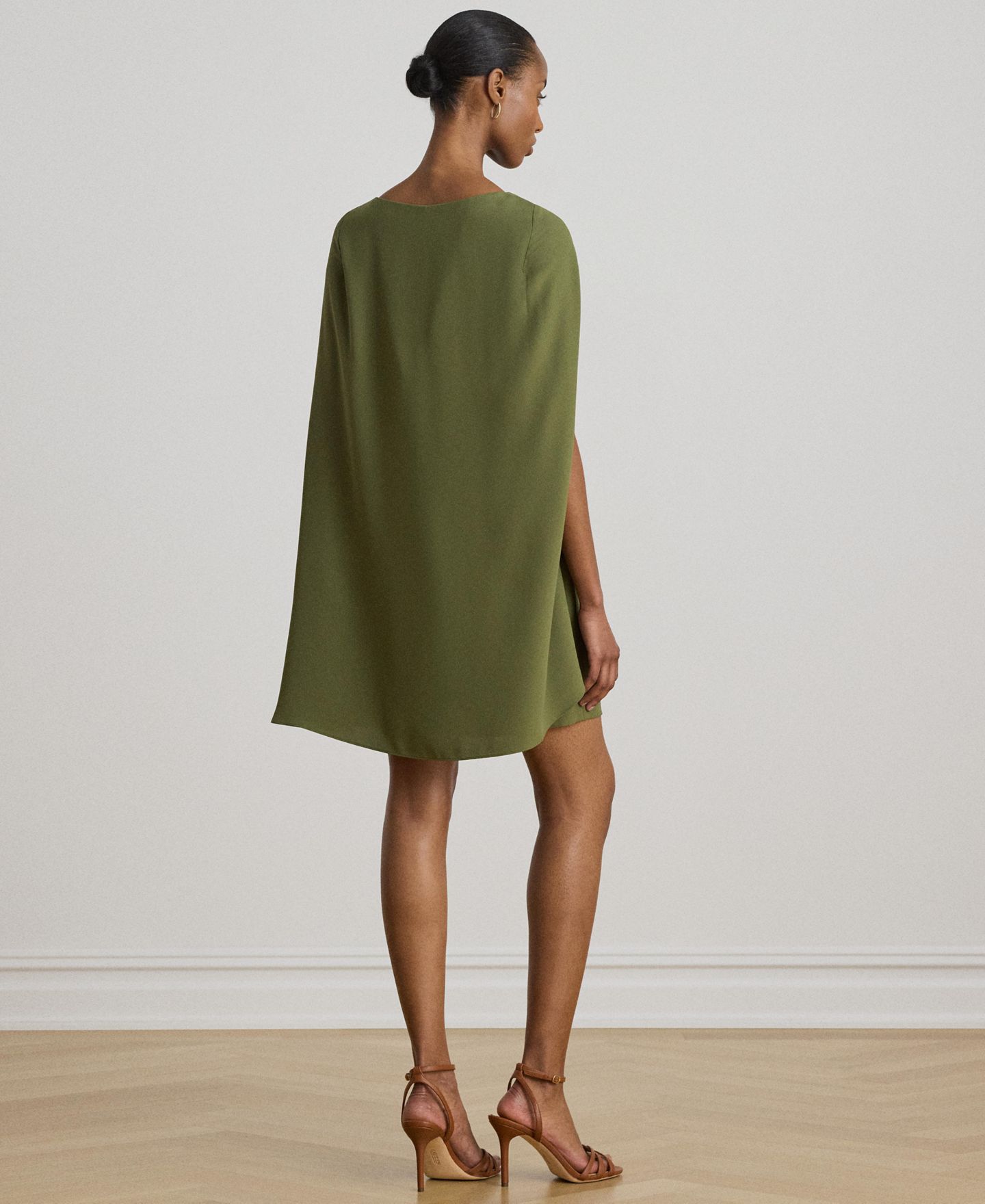 Женское платье Lauren Ralph Lauren Cape Georgette Cocktail, цвет: Зелёный — фото 4