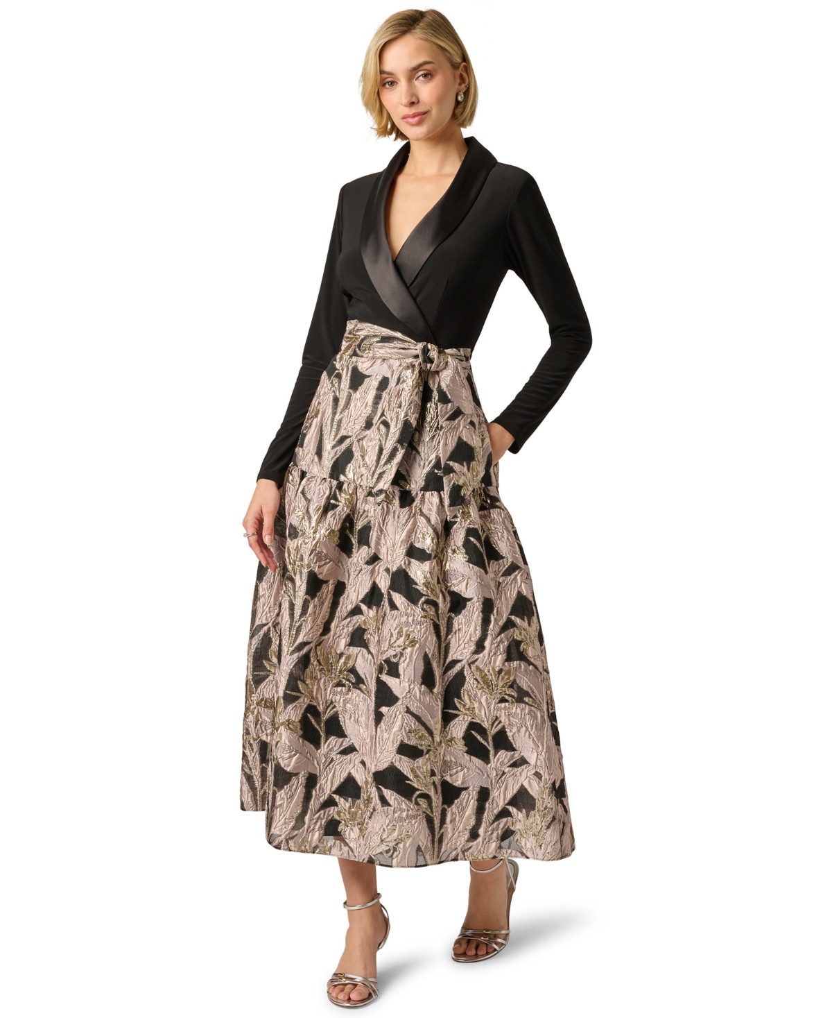 Женские платья Adrianna Papell Women's V-Neck Midi Dress — фото 1