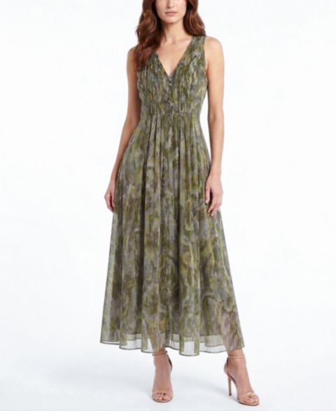 Женское платье Taylor Shirred V-Neck, цвет: Оливковый