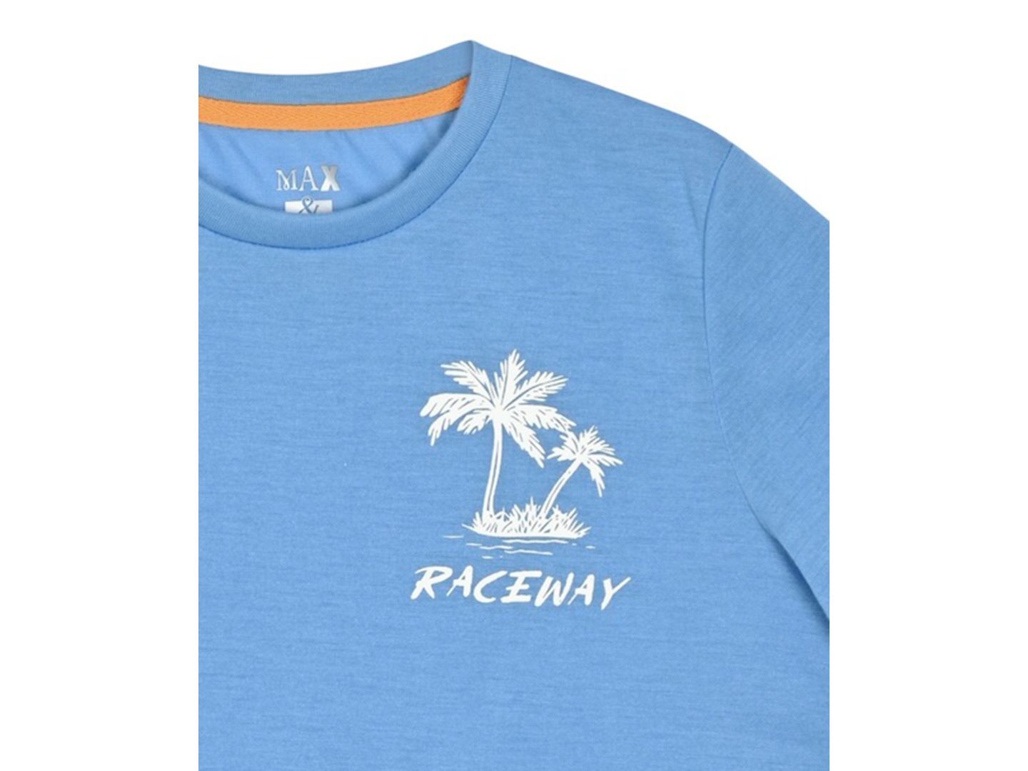 Комплект Max & Olivia Palm Tree Print T-Shirt and Shorts, 2-Piece Set для мальчиков, цвет: Аквамариновый синий / Белый — фото 2